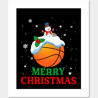 Merry Christmas Basketball Xmas Gift Posters and Art